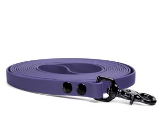 Mystique® Biothane lunghina 19mm lila 7,5m nero scissor moschettone