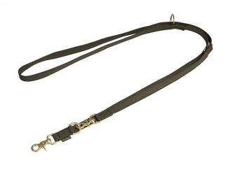 Mystique® Guinzagli gommati regolabili 15mm khaki 300cm ottone scissor moschettone