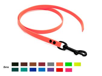 Mystique® Biothane laisse 13mm gris 1m noir mousqueton
