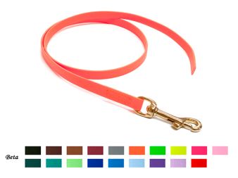 Mystique® Biothane laisses 13mm khaki 1m laiton mousqueton couture