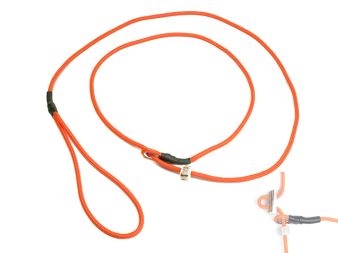 Mystique® Field trial moxon guinzaglio 4mm 130cm neon arancione con fermo in corno