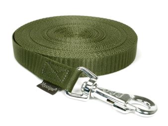 Nylon tracking leash robust 20mm khaki