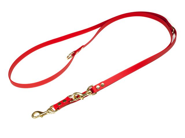 Biothane_adjustable_leash_solid_brass_red_small_web