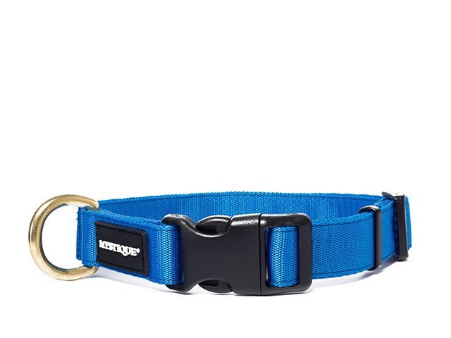 Nylon collar profi 30mm solid brass blue