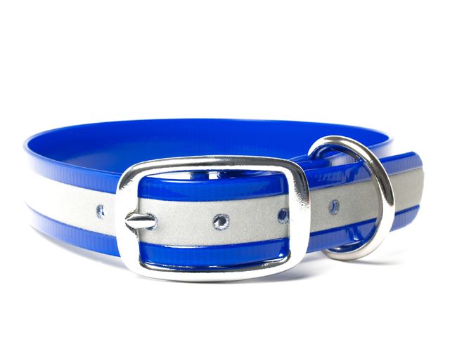 Biothane_collar_deluxe_reflect_blue_gold_small_web