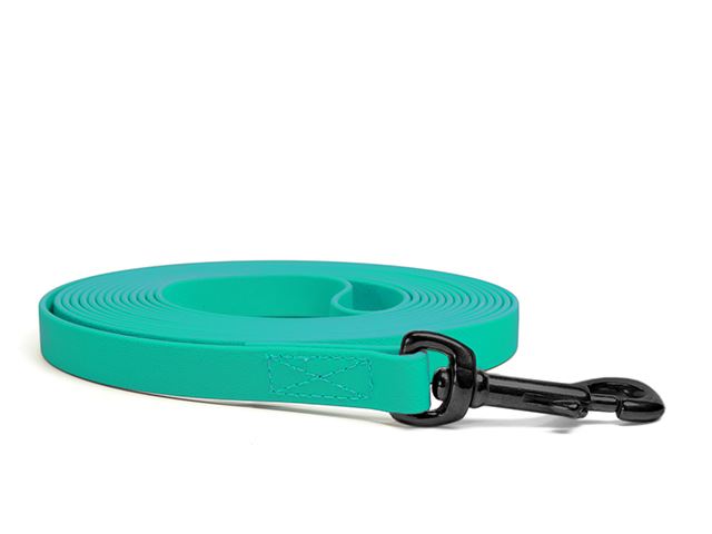 Biothane_tracking_leash_19mm_sewn_light_green_black_snap_hook_small_web