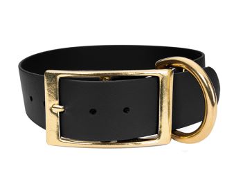 Mystique® Biothane boucle deluxe 38mm noir 35-43cm laiton