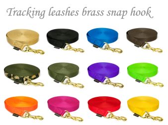 Tracking leashes brass snap hook group