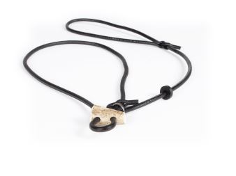 Guinzaglio cuoio moxon 6mm cca. 150cm marrone con fermo in corno