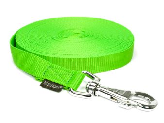 Nylon tracking leash robust 20mm neon green