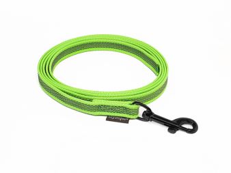 Mystique® Laisse de caoutchouc 12mm neon vert 1m noir mousqueton