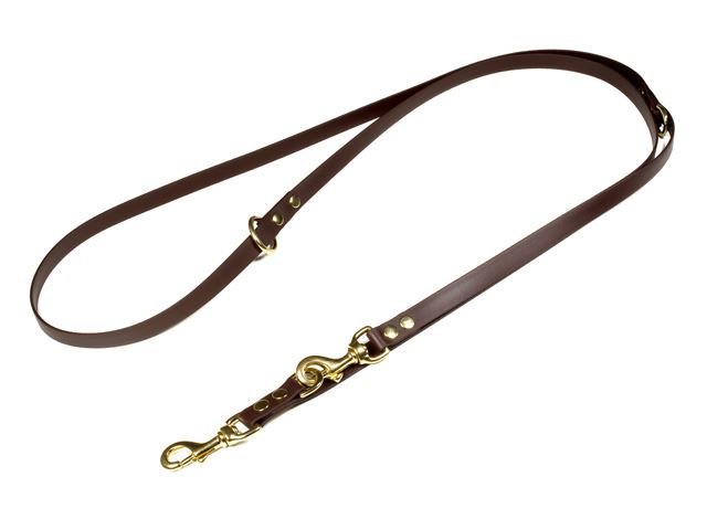 Biothane_adjustable_leash_solid_brass_brown_small_web