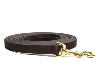 Biothane_tracking_leash_sewn_brown_brass_snap_hook_small_web