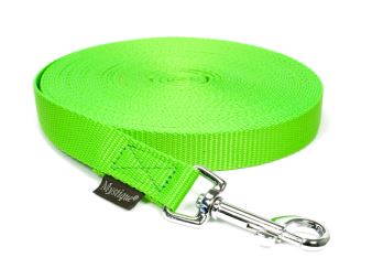 Nylon tracking leash standard 20mm neon green