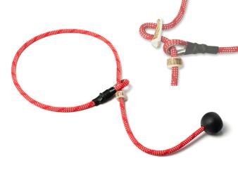 Mystique® Field trial Guinzaglio corto 6mm rosso/bianco 65cm con fermo