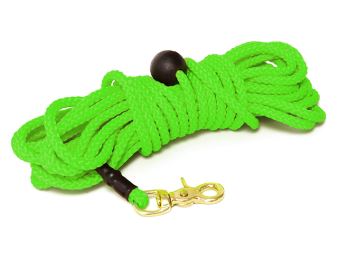 Mystique® Laisse de pistage en nylon rond 7mm neon vert  5m laiton mousqueton mexicain
