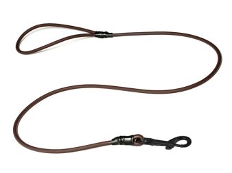 Biothane_round_leash_with_HG_brown_black_snap_hook_small_web