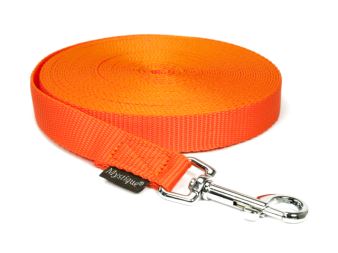 Nylon tracking leash standard 20mm neon orange