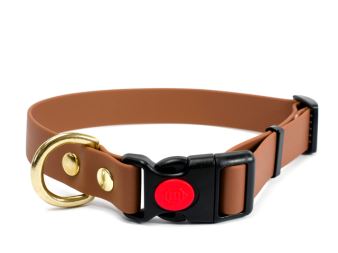 Biothane_collar_safety_click_solid_brass_light_brown_small_web