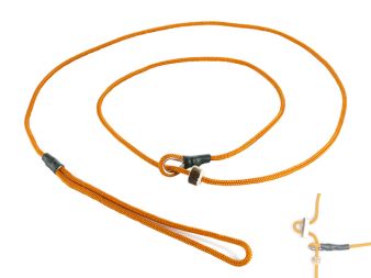 Mystique® Field trial moxon guinzaglio 4mm 130cm arancione con fermo in corno
