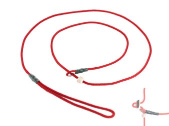 Mystique® Field trial moxon guinzaglio 4mm 130cm rosso con fermo in corno