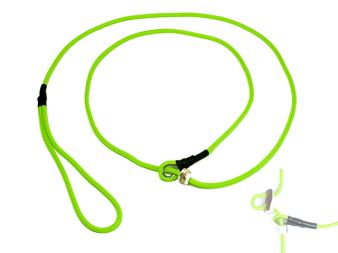 Mystique® Field trial moxon laisse 4mm 130cm neon vert avec corne