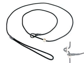 Mystique® Field trial moxon laisse 4mm 130cm noir avec corne