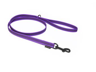 Mystique® Laisse de caoutchouc 12mm lila 1m noir mousq.a.poignée