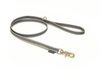 Mystique® Guinzagli gommati 12mm beige 2m ottone scissor moschettone con maniglia