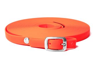 Mystique® Biothane farbiarsky remeň 19mm neon oranžová 12m nehrdzavejúce