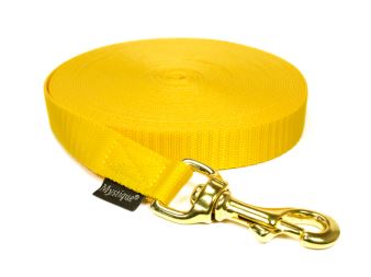 Nylon tracking leash solid brass 20mm yellow