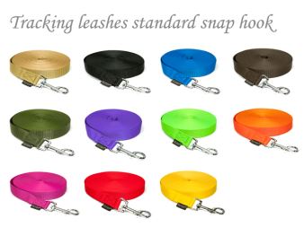 Tracking leashes standard snap hook group
