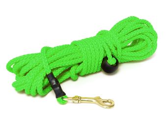 Mystique® Laisse de pistage en nylon rond 7mm neon vert  50m laiton mousqueton
