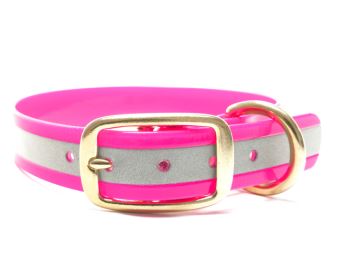 Biothane_collar_deluxe_brass_reflect_pink_gold_small_web