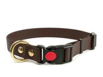 Biothane_collar_safety_click_solid_brass_brown_small_web