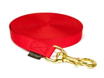 Nylon tracking leash solid brass 20mm red
