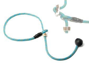 Mystique® Field trial Laisse courte 6mm turquoise/orange 70cm avec corne