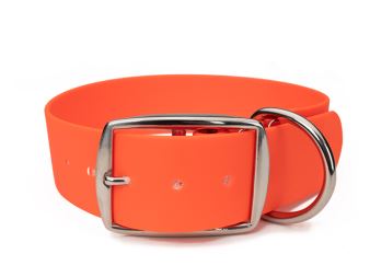 Mystique® Biothane boucle deluxe 38mm neon orange 60-70cm inoxydable