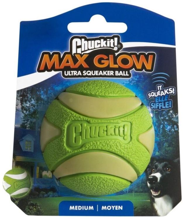 Chuckit!Ball Max Glow Ultra Squeaker Medium 6,5 cm (1)
