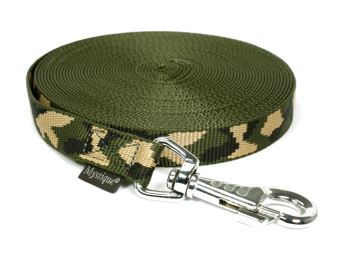 Nylon tracking leash robust 20mm camouflage