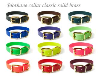 Biothane collars classic solid brass
